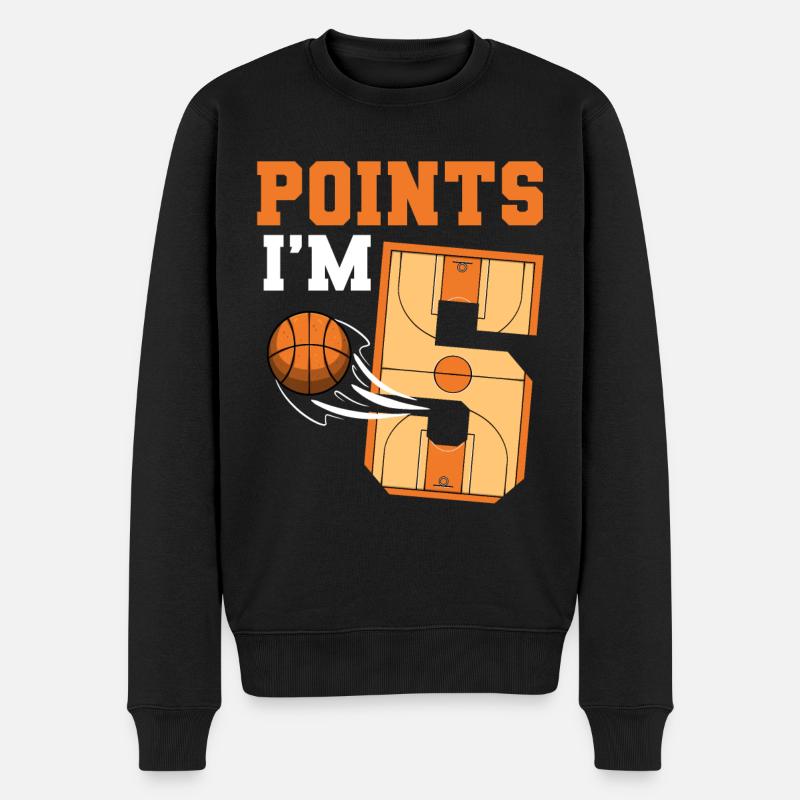 Basketball Geburtstagskind 5. Geburtstag Mottoparty - Männer Premium Bio Pullover - Schwarz