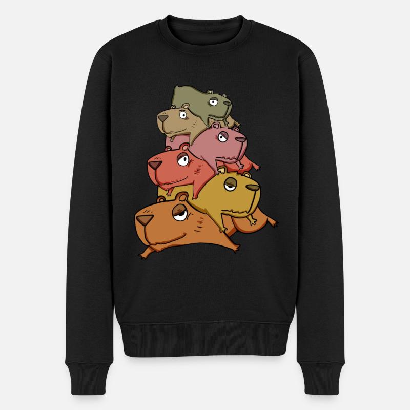 Capybara pile capybara - Pull Premium bio Homme - noir