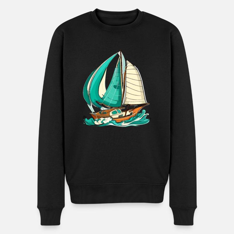 Bateau voilier voile - Pull Premium bio Homme - noir