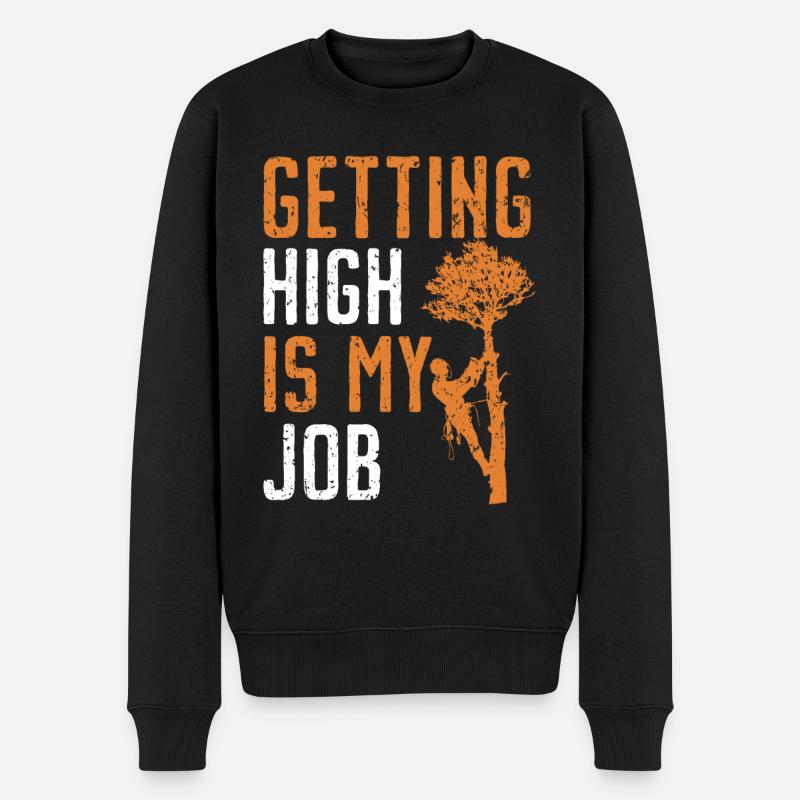 Hoch hinaus ist mein Job Baumpfleger Baumpfleger - Männer Premium Bio Pullover - Schwarz