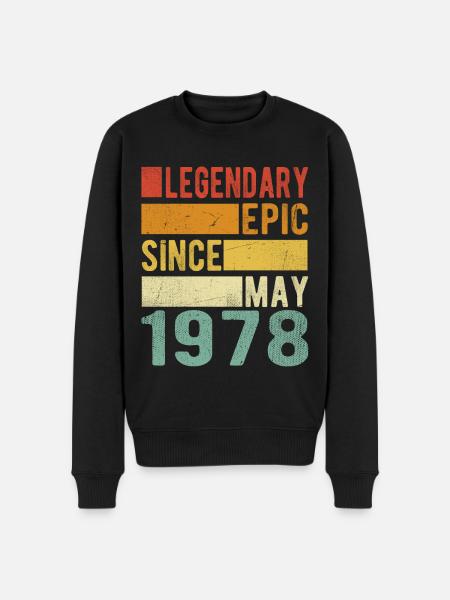 Birthday May 1978 Legendary epic - Men's Premium Organic Jumper - black