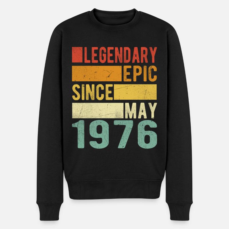 Anniversaire Mai 1976 Épopée légendaire - Pull Premium bio Homme - noir