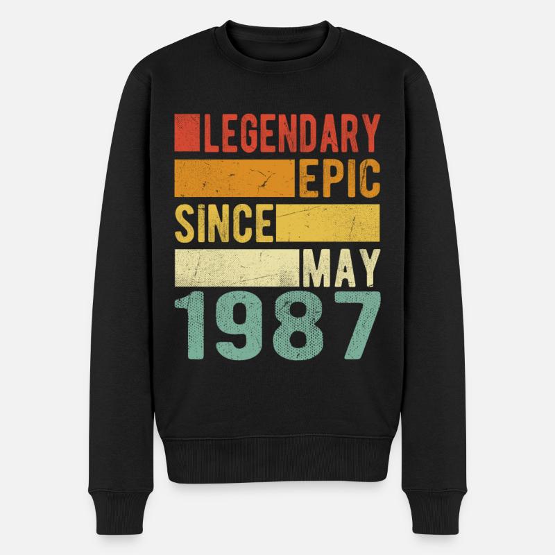 Anniversaire Mai 1987 Épopée légendaire - Pull Premium bio Homme - noir