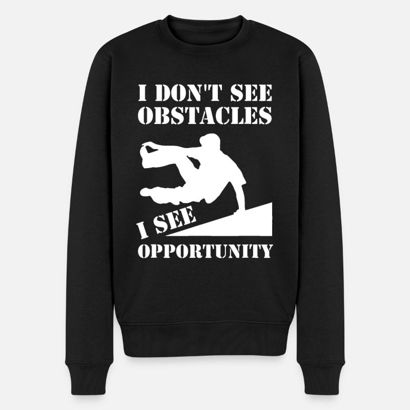 Lustiger Parkour Ich sehe keine Hindernisse frei Laufen P - Männer Premium Bio Pullover - Schwarz