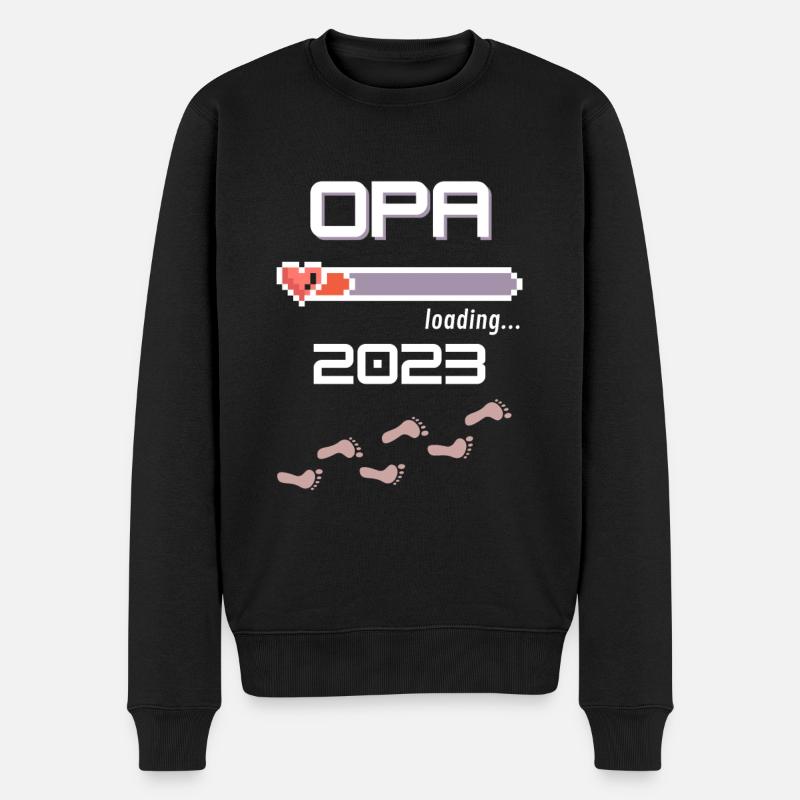 Opa 2023 loading... - Männer Premium Bio Pullover - Schwarz