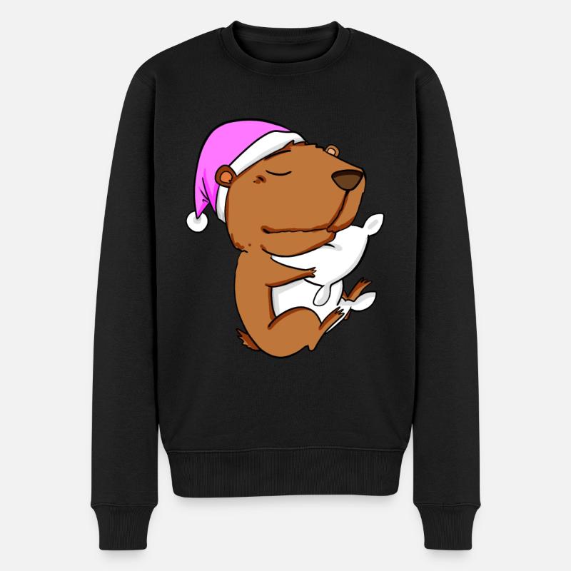 Capybara Wasserschwein - Männer Premium Bio Pullover - Schwarz
