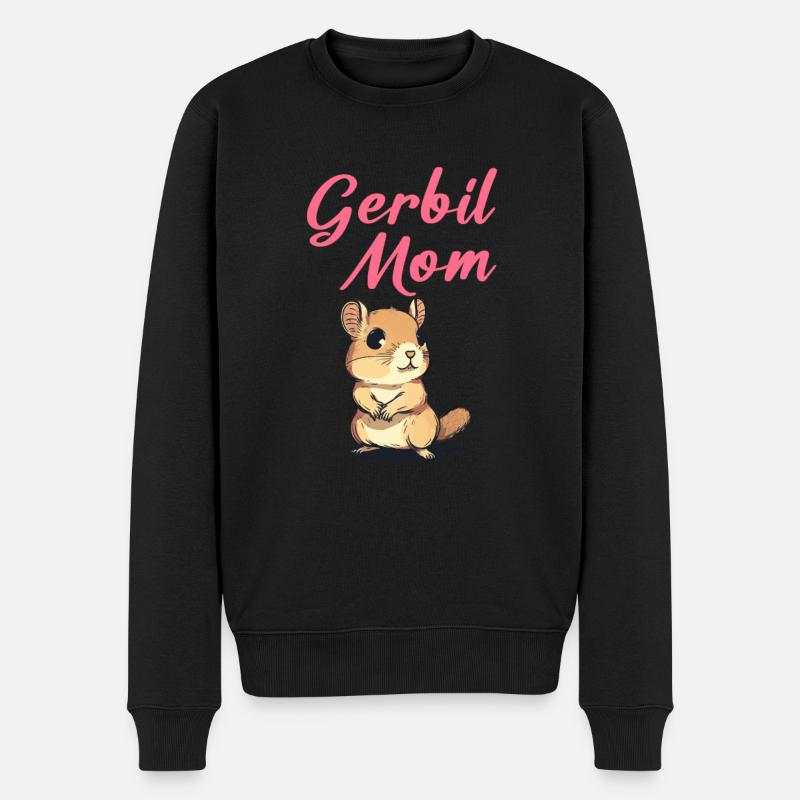 Gerbil mom, gerbil - Männer Premium Bio Pullover - Schwarz