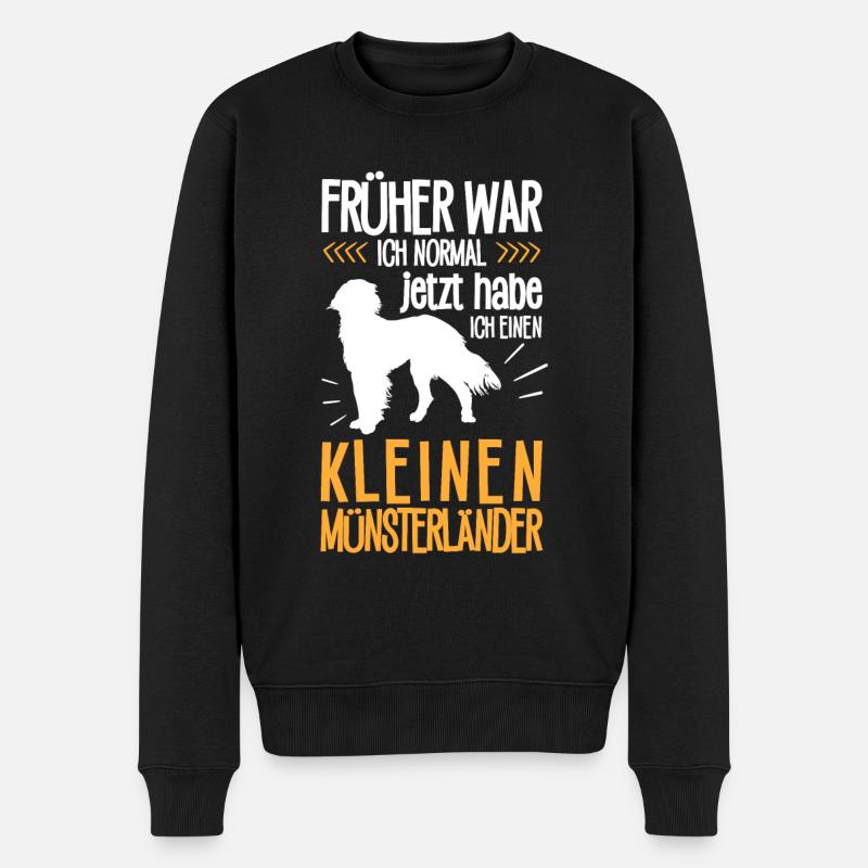 Kleiner Münsterländer früher war ich normal - Männer Premium Bio Pullover - Schwarz