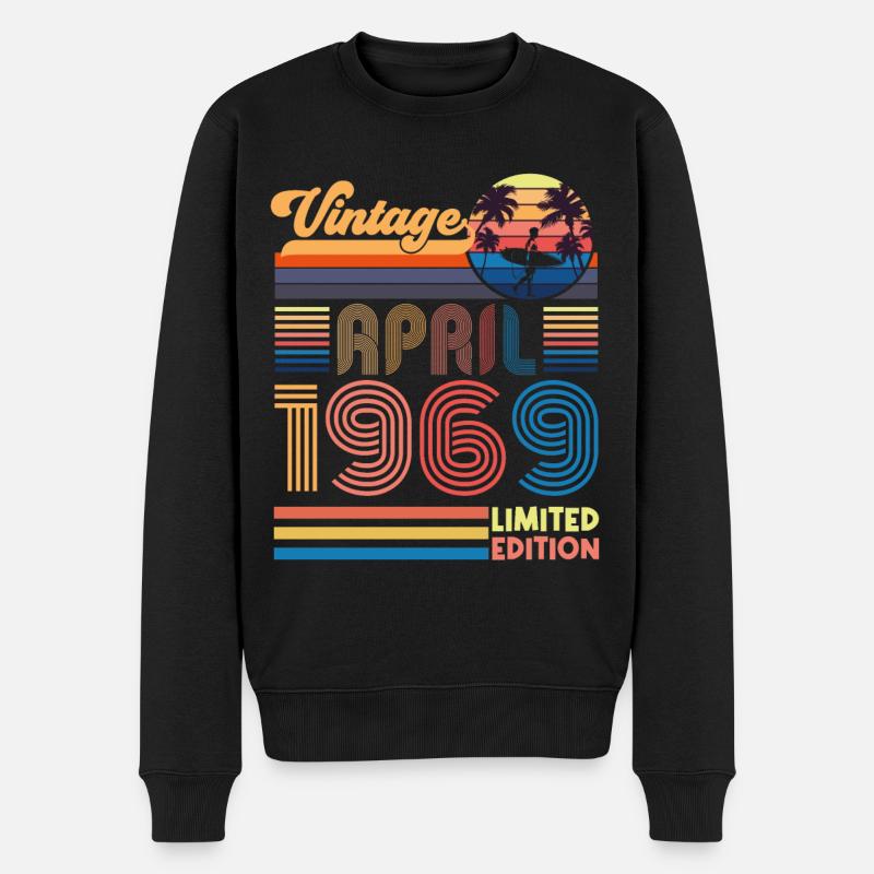 Geburtstag April 1969 April. April 1969 Geschenk. - Männer Premium Bio Pullover - Schwarz