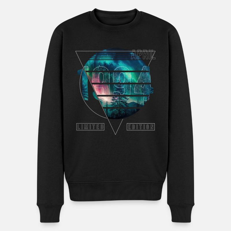Limited Edition 1994 April Geburtstag Polarlicht - Männer Premium Bio Pullover - Schwarz