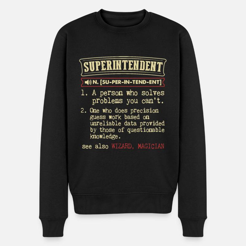 Superintendent Funny Dictionary Definition - Men's Premium Organic Jumper - black