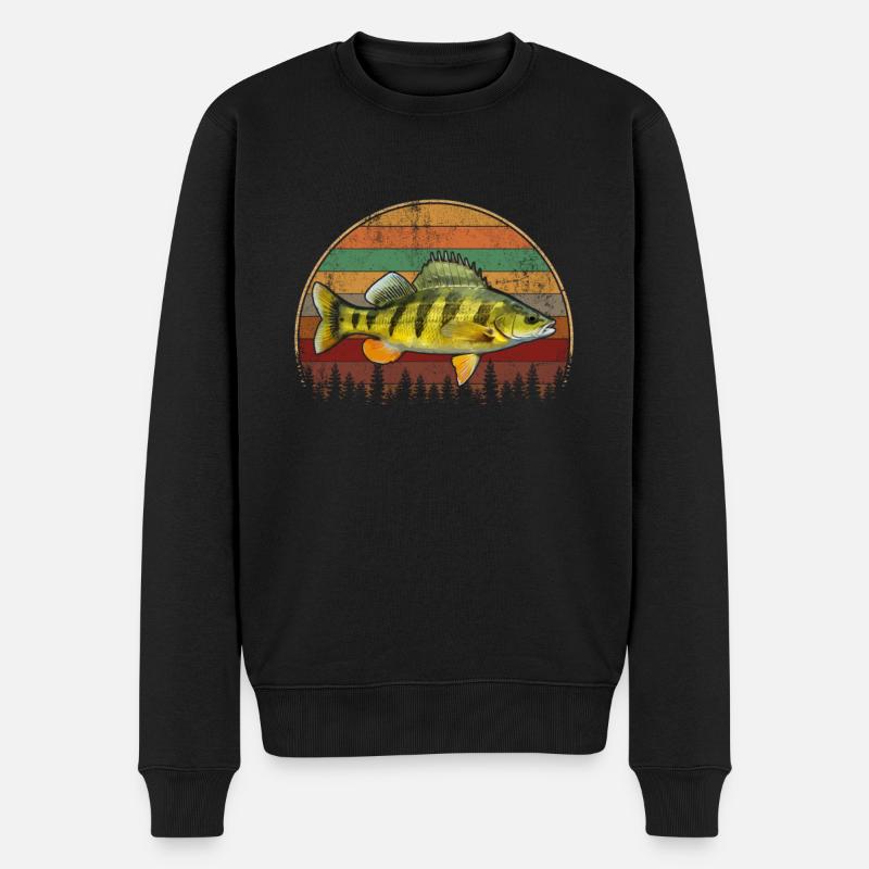Yellow Perch - Männer Premium Bio Pullover - Schwarz