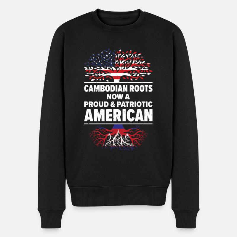Né Cambodge Cambodge États-Unis - Pull Premium bio Homme - noir