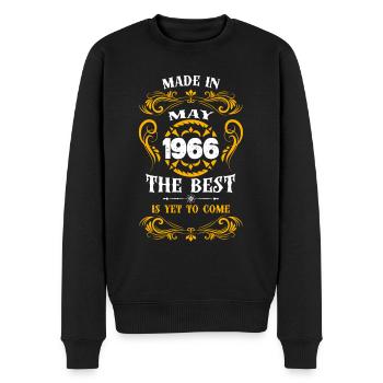 Made In May 1966 The Best - Männer Premium Bio Pullover - Schwarz - Vorne - Nico (187cm)