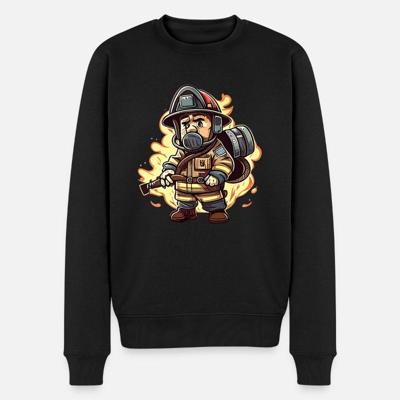 Style Fireman Cartoon - Pull Premium bio Homme - noir