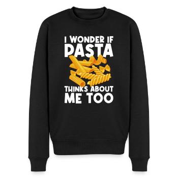 Lustiger Pasta-Nudel-Liebhaber - Männer Premium Bio Pullover - Schwarz - Vorne - Nico (187cm)