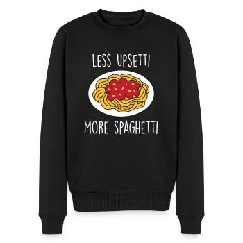 Lustiger Pasta-Nudel-Liebhaber - Männer Premium Bio Pullover - Schwarz - Vorne - Nico (187cm)