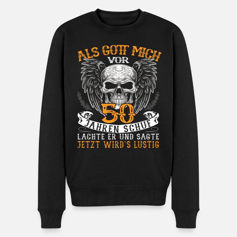 50. Geburtstag - Motorradfahrer & Biker - Männer Premium Bio Pullover - Schwarz