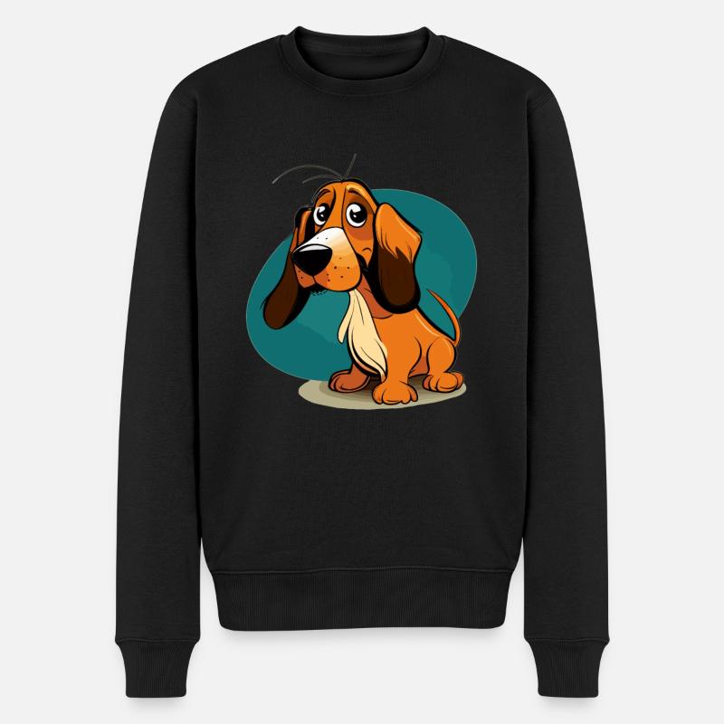 Chien dans le style comique - Pull Premium bio Homme - noir