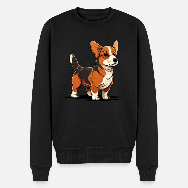Chien dans le style comique - Pull Premium bio Homme - noir