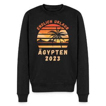 Ägypten 2023 Urlaubsreise - Männer Premium Bio Pullover - Schwarz - Vorne - Nico (187cm)