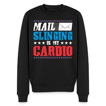 Postbote Briefträger Brief Paketdienst Geschenk - Männer Premium Bio Pullover - Schwarz - Vorne - Nico (187cm)