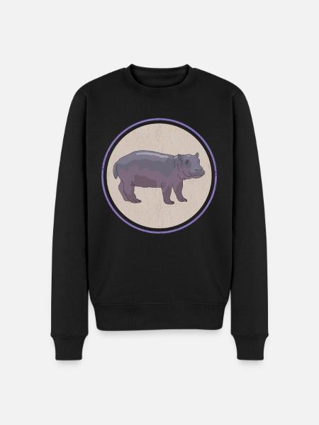Hippo Baby | Hippo Hippos Gift - Men's Premium Organic Jumper - black