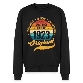 Retro 100 Years October 1923 Birthday Vintage - Men's Premium Organic Jumper - black - Front - Nico (187cm)