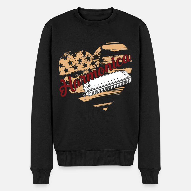 Harmonica Harmonica Flag - Men's Premium Organic Jumper - black