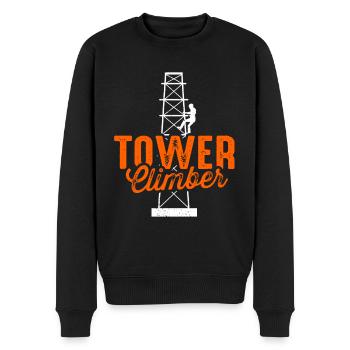 Cell Tower Climber Climbing Technician - Men's Premium Organic Jumper - black - Front - Nico (187cm)