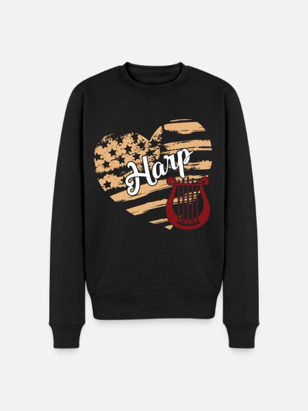 Harp Harp Flag - Men's Premium Organic Jumper - black