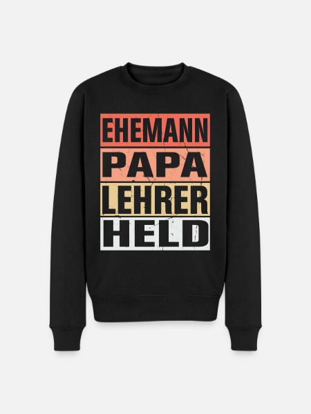 Lehrer Vater Ehemann Held - Männer Premium Bio Pullover - Schwarz