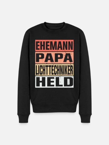 Lichttechniker Vater Ehemann Held - Männer Premium Bio Pullover - Schwarz