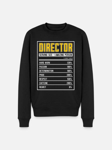 Filminstruktør Instruktør Ernæring Fakta Film Film - Økologisk premium-sweatshirt til mænd - sort