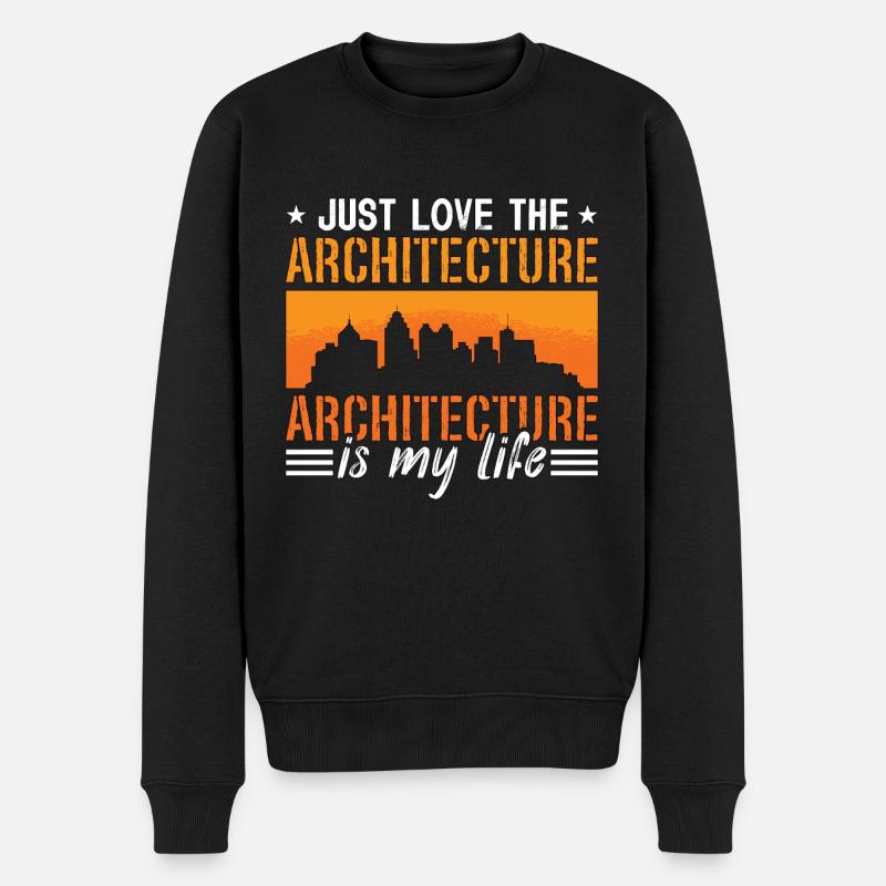 Architecture Just Love The Architecture Construct - Männer Premium Bio Pullover - Schwarz