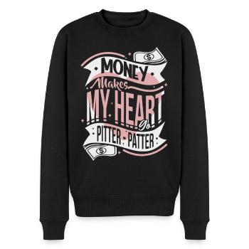 Geld, Money lustiger Typografie Spruch - Männer Premium Bio Pullover - Schwarz - Vorne - Nico (187cm)