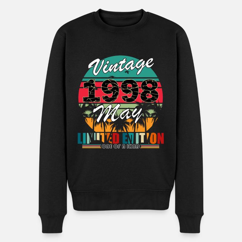Mai 1998 Jubiläum Mai 1998 Vintage 1998 - Männer Premium Bio Pullover - Schwarz