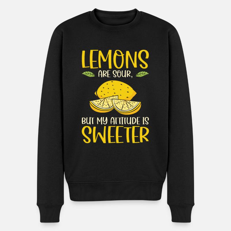 Limonade citron agrumes - Pull Premium bio Homme - noir