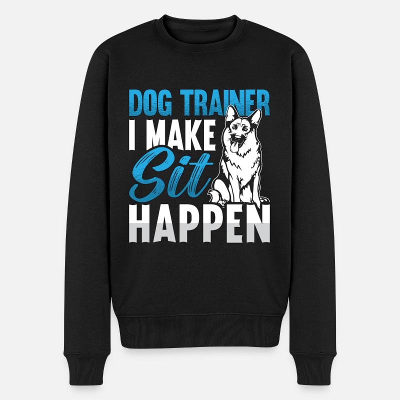 Animal Trainer Dog Trainer I Make Sit Dog Training - Männer Premium Bio Pullover - Schwarz