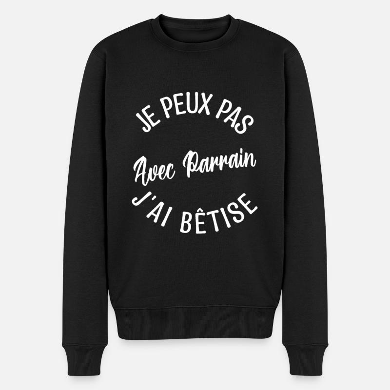 Cadeau Parrain, Cadeau futur parrain. - Pull Premium bio Homme - noir