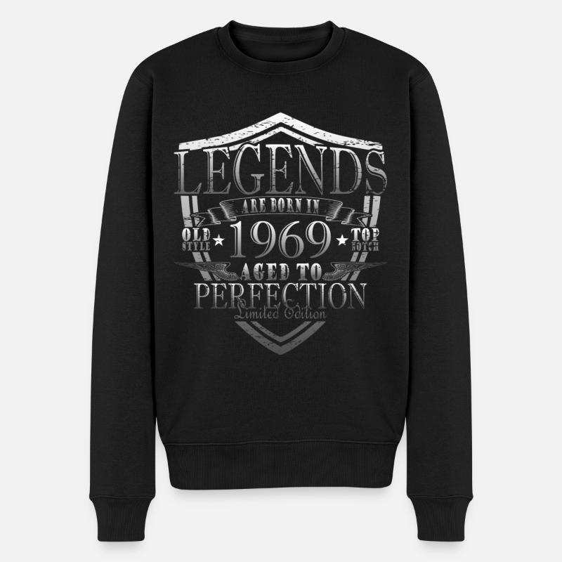 1969 - Geburt - Legenden - Männer Premium Bio Pullover - Schwarz