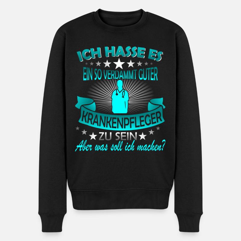 Geschenkidee für Krankenpfleger Pflegerin Pfleger - Männer Premium Bio Pullover - Schwarz