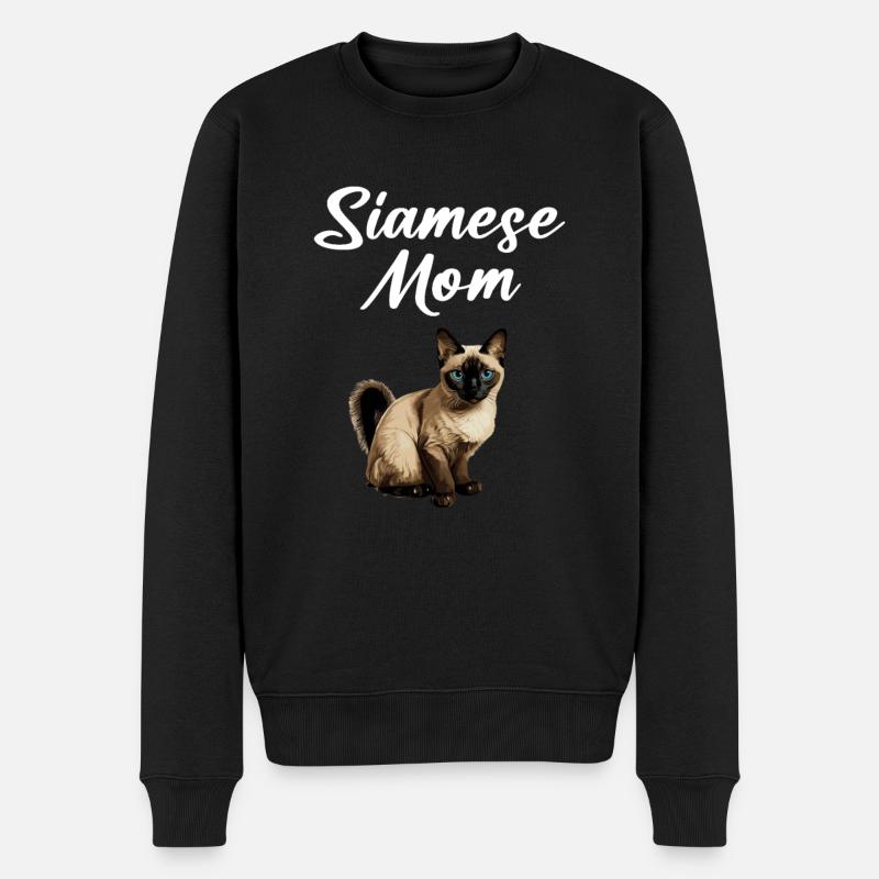 siamese cat - Männer Premium Bio Pullover - Schwarz