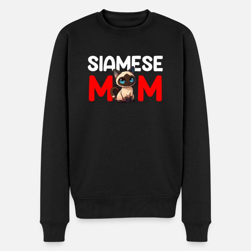 siamese cat - Männer Premium Bio Pullover - Schwarz
