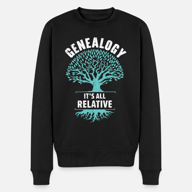 Généalogie Tout est relatif Généalogiste - Pull Premium bio Homme - noir