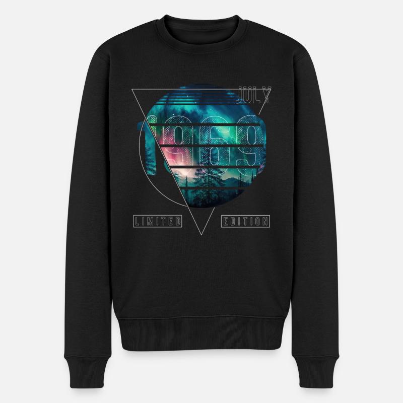 Limited Edition 1969 Juli Geburtstag Polarlicht - Männer Premium Bio Pullover - Schwarz