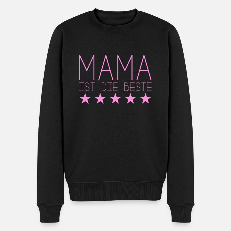 Mama ist die beste - Männer Premium Bio Pullover - Schwarz