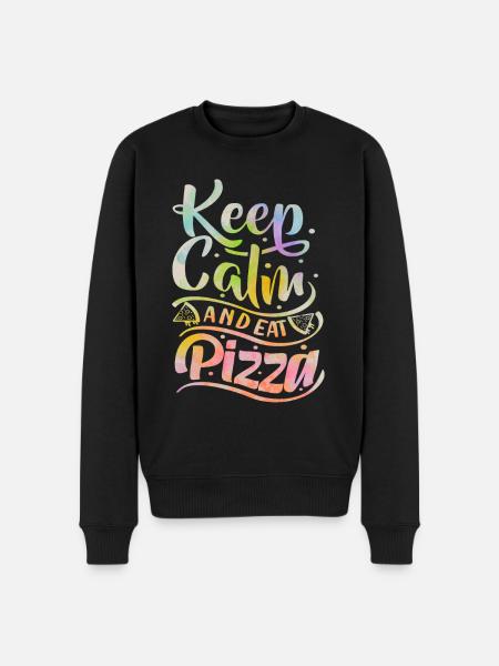 Pizza Saying, Keep-Calm, Italian Pizzeria - Men's Premium Organic Jumper - black
