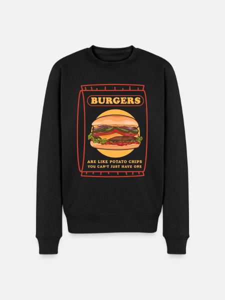 Hamburger Burger Fastfood Fastfood gave - Økologisk premium-sweatshirt til mænd - sort