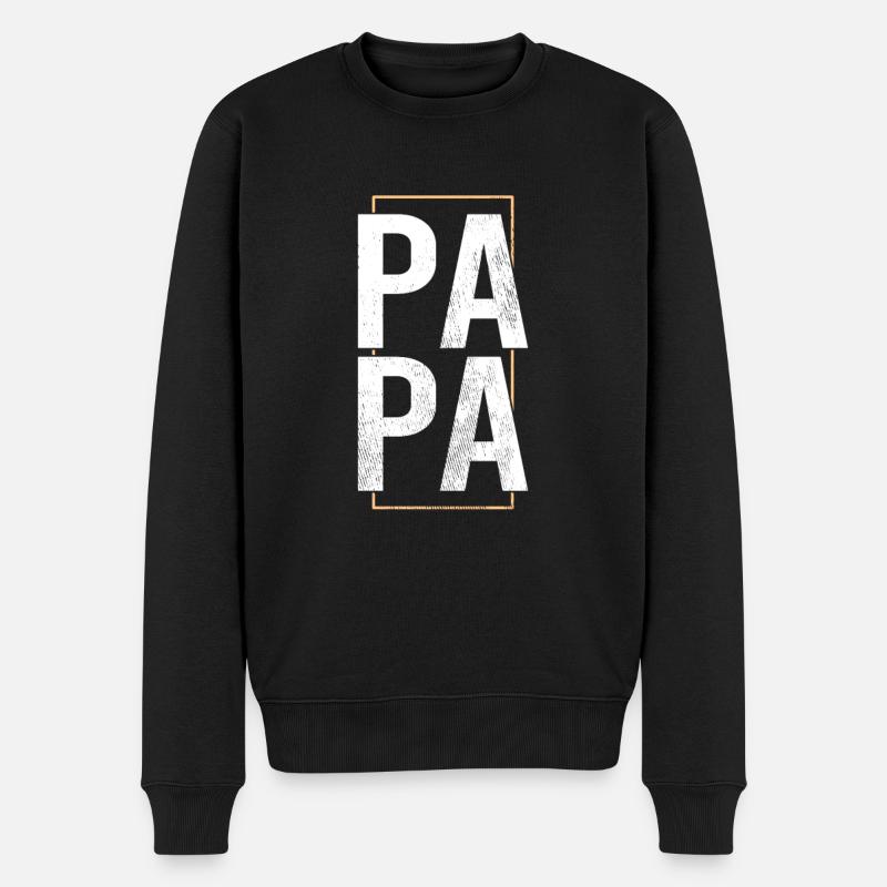 Papa - Männer Premium Bio Pullover - Schwarz